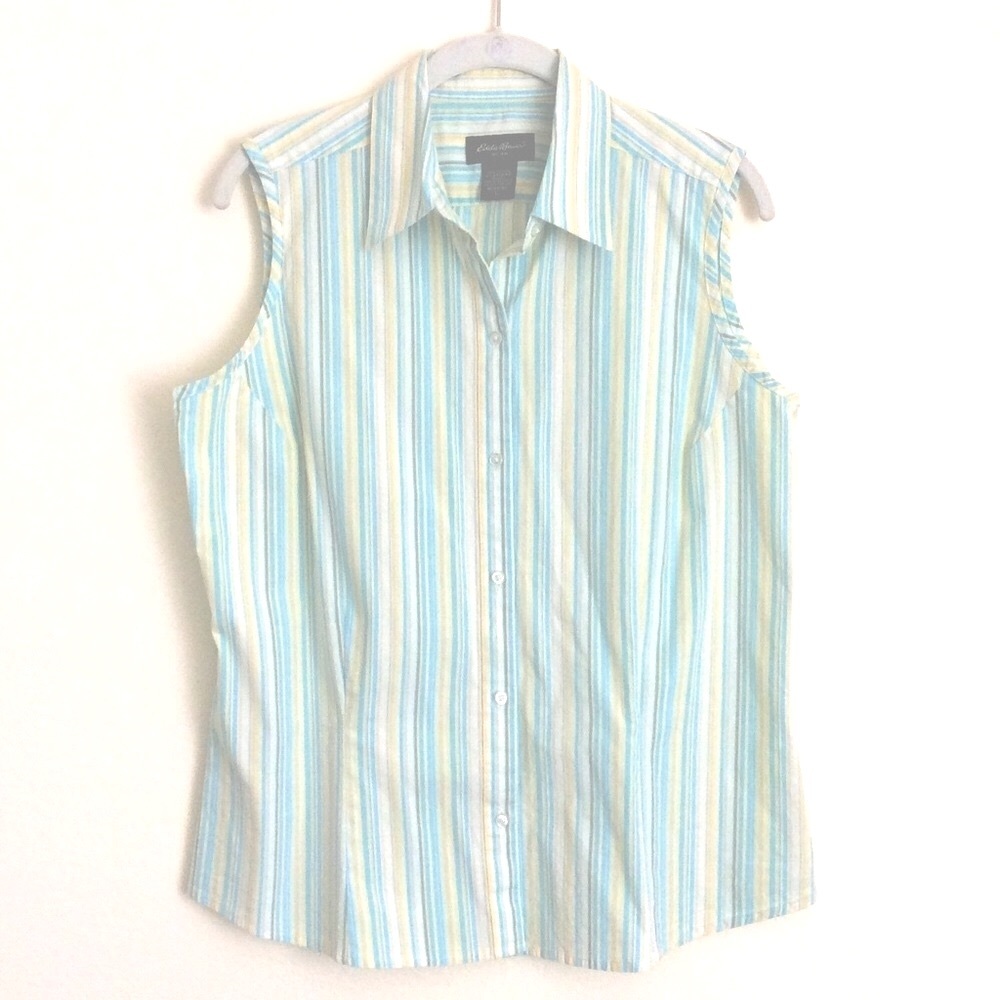 Vintage Eddie Bauer Fitted Cotton Blouse Size L